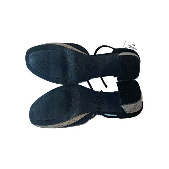 WORTHINGTON Size 10 Black Women’s Slingback Chunky Cork Heel- - Picture 4 of 7